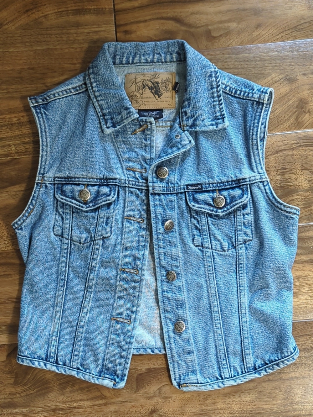 Faconnable Western 100% Cotton Light Blue Denim Vest